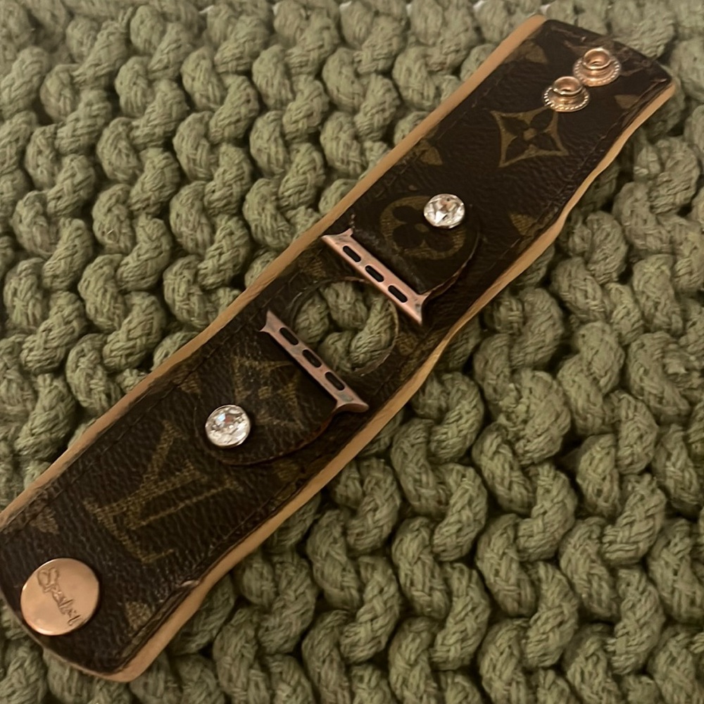 Sparkl Upcycled Authentic Louis Vuitton leather Apple Watch band
